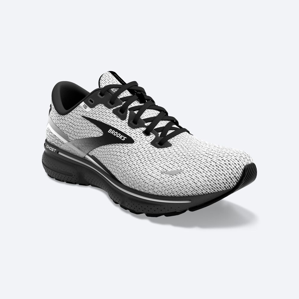 Brooks Ghost 15 παπουτσια για τρεξιμο ανδρικα ασπρα/μαυρα | GR053947