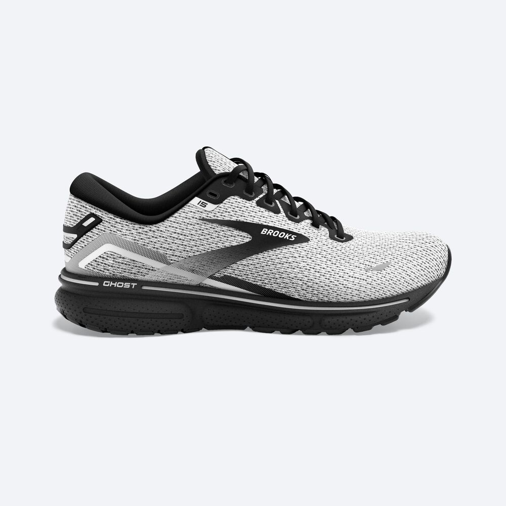 Brooks Ghost 15 παπουτσια για τρεξιμο ανδρικα ασπρα/μαυρα | GR053947