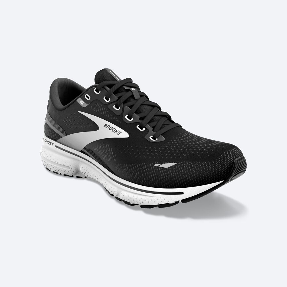 Brooks Ghost 15 παπουτσια για τρεξιμο ανδρικα μαυρα/ασπρα | GR312845