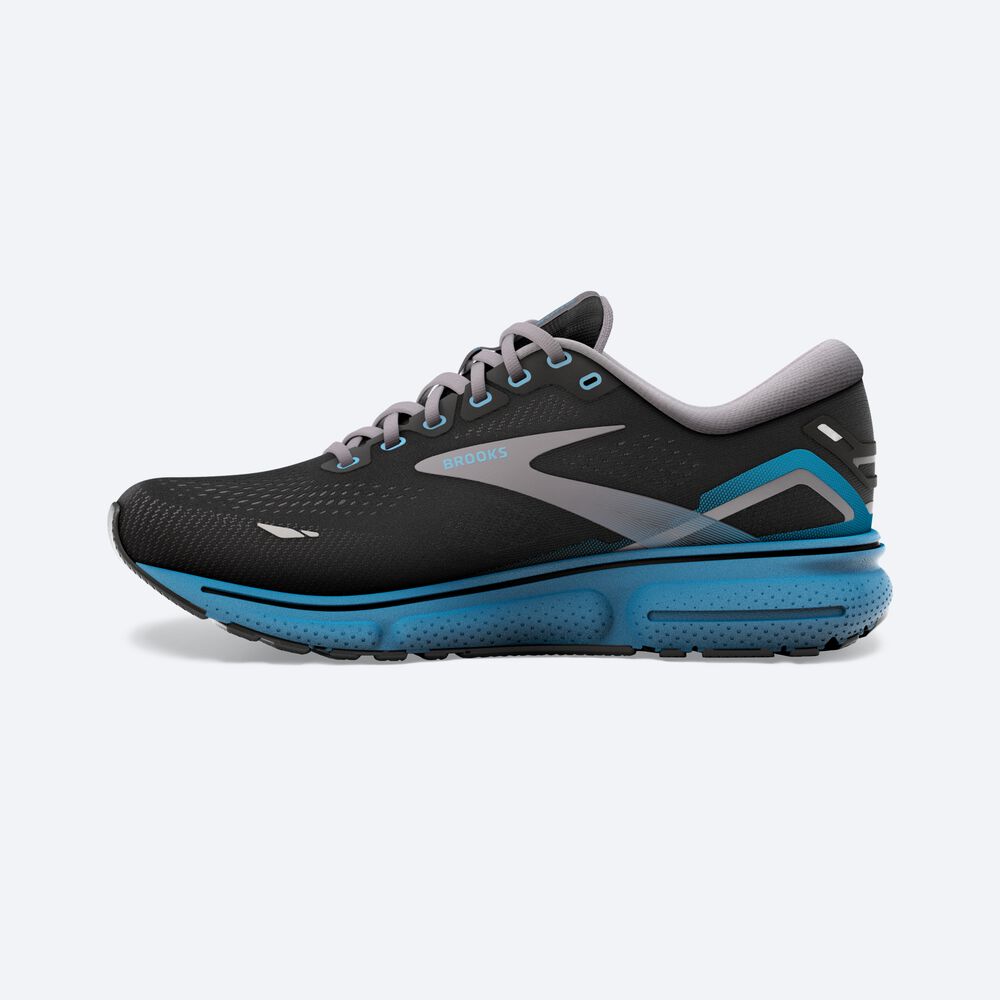 Brooks Ghost 15 παπουτσια για τρεξιμο ανδρικα μαυρα/μπλε | GR350748