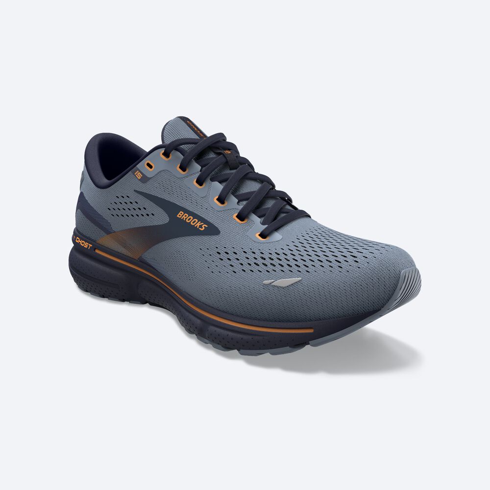 Brooks Ghost 15 παπουτσια για τρεξιμο ανδρικα γκρι/σκουρο μπλε | GR720893