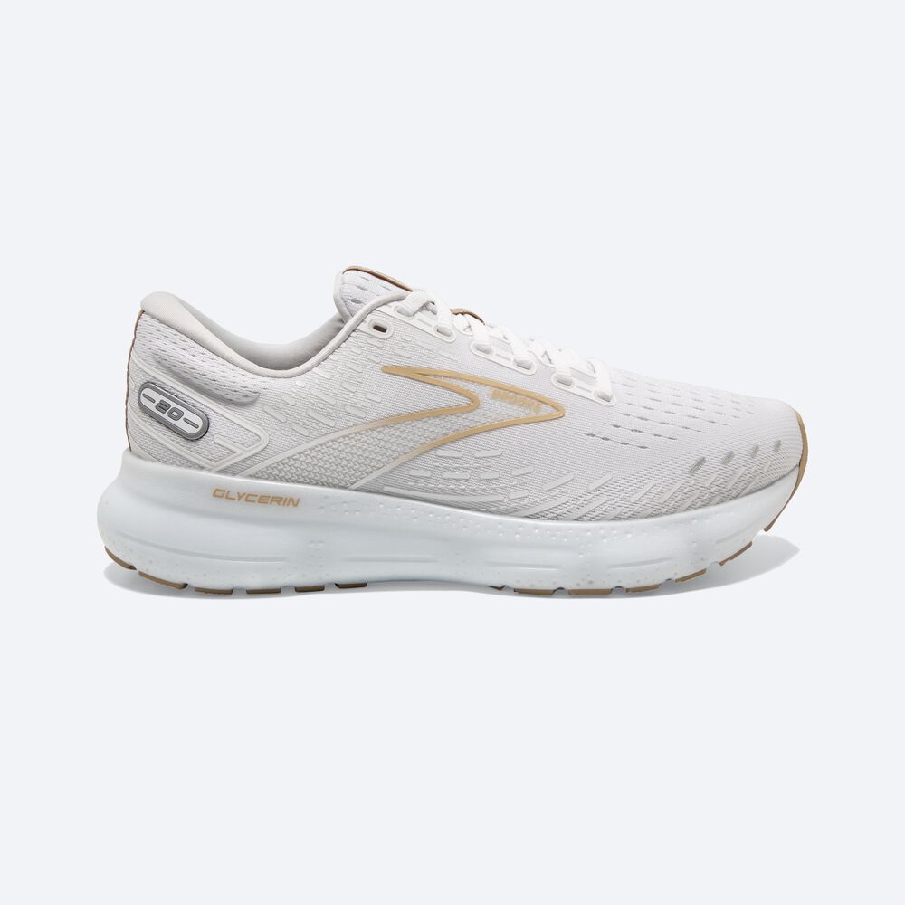 Brooks Glycerin 20 παπουτσια για τρεξιμο γυναικεια ασπρα/Χακί | GR017254