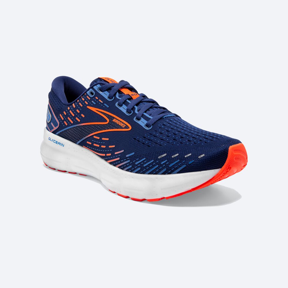 Brooks Glycerin 20 παπουτσια για τρεξιμο ανδρικα μπλε/μπλε/πορτοκαλι | GR143875