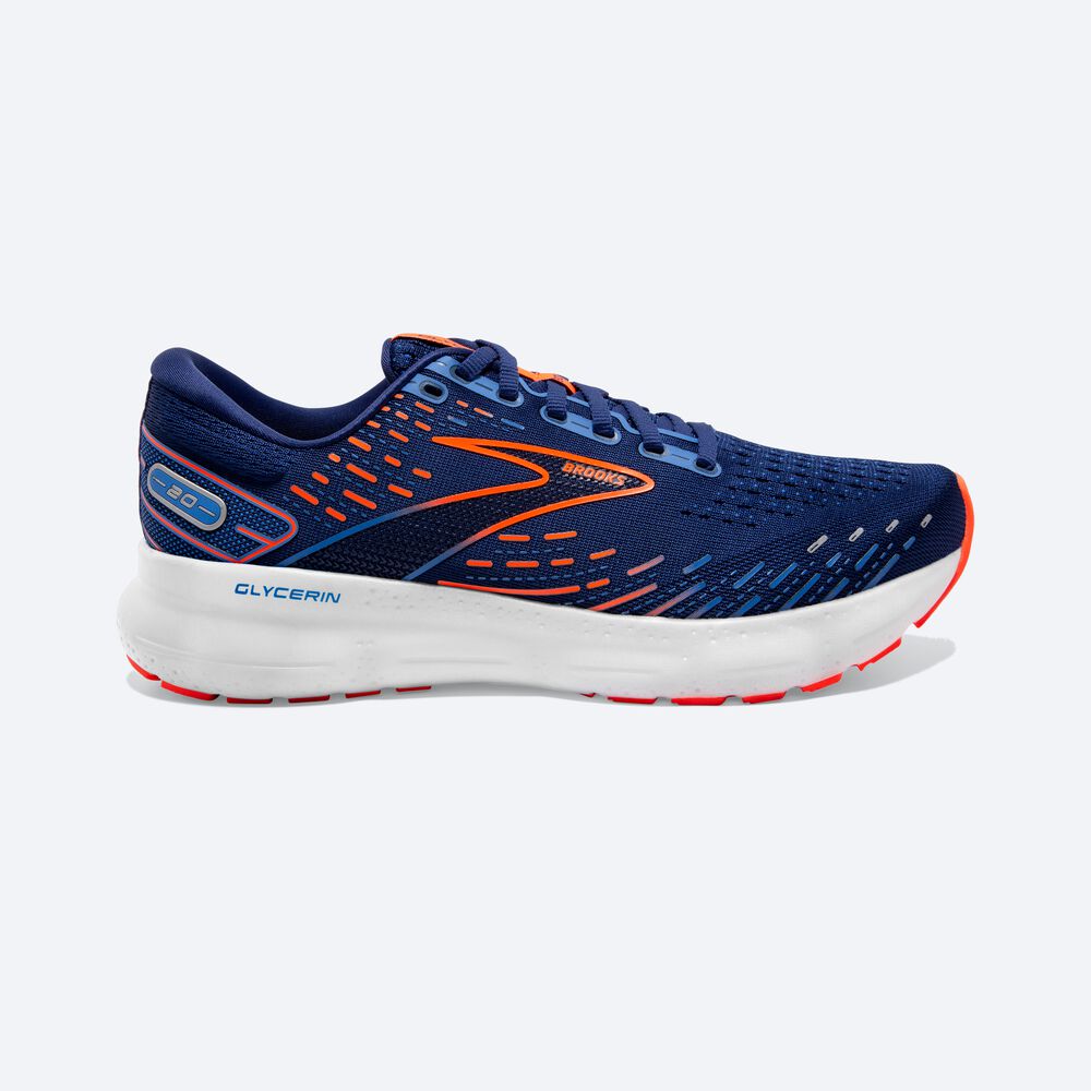 Brooks Glycerin 20 παπουτσια για τρεξιμο ανδρικα μπλε/μπλε/πορτοκαλι | GR143875