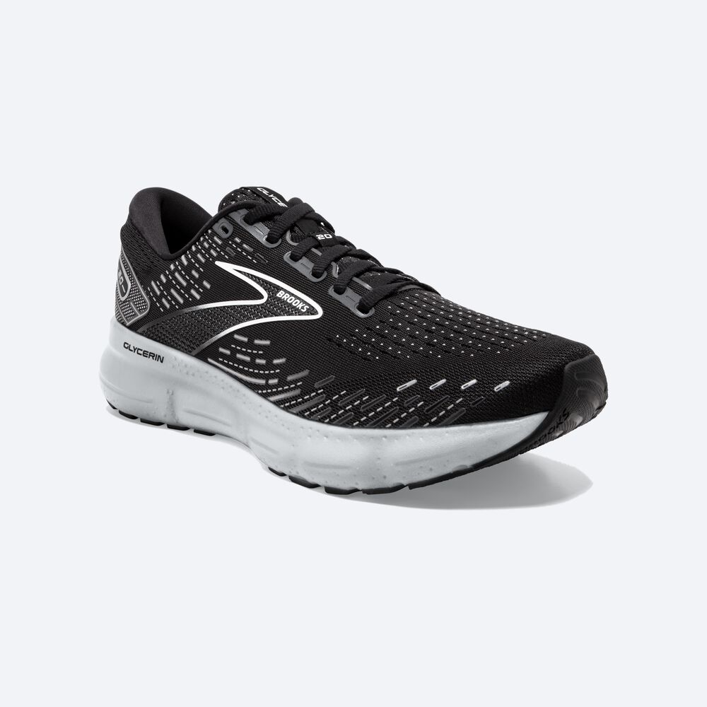 Brooks Glycerin 20 παπουτσια για τρεξιμο ανδρικα μαυρα/ασπρα | GR245013