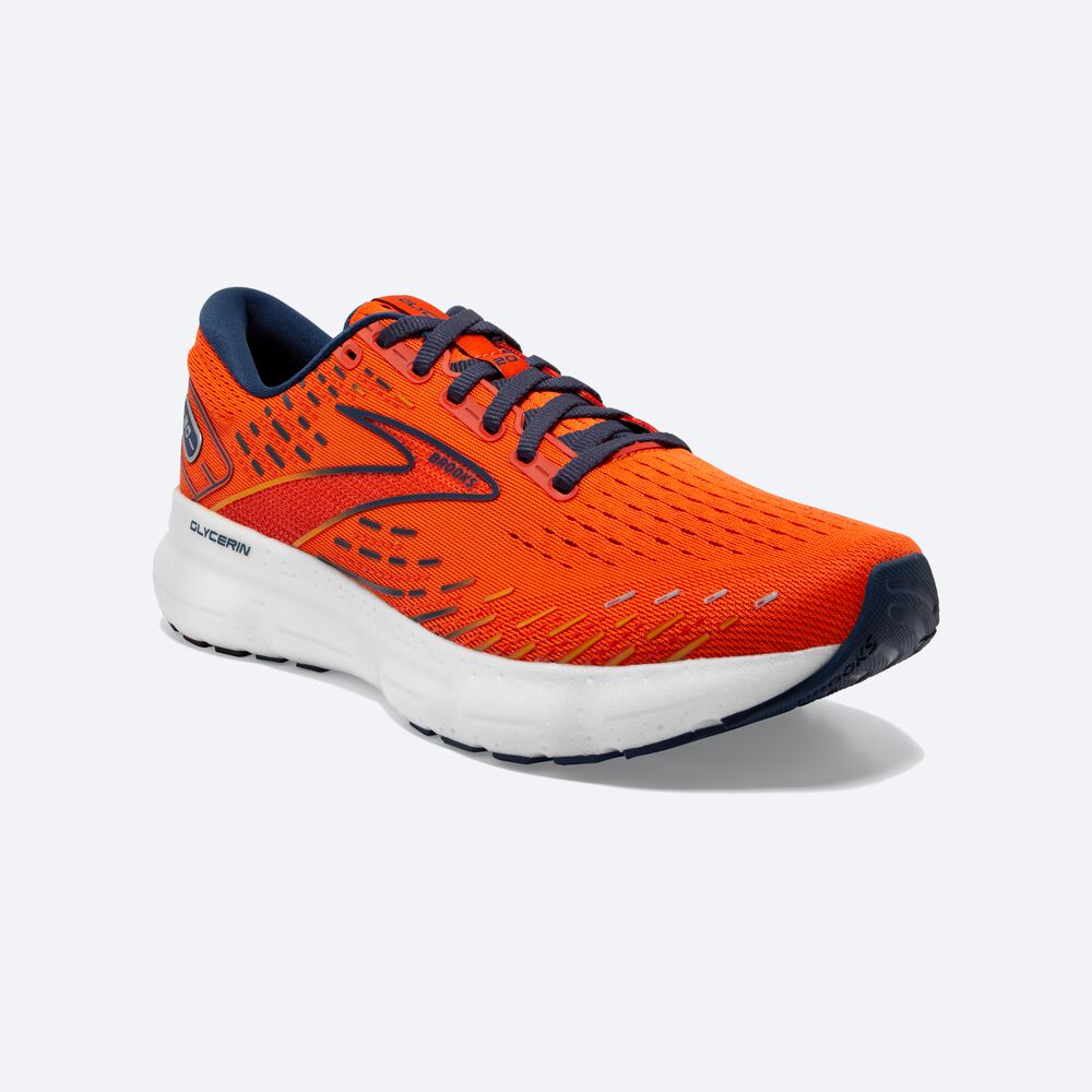 Brooks Glycerin 20 παπουτσια για τρεξιμο ανδρικα πορτοκαλι/καφε | GR504691