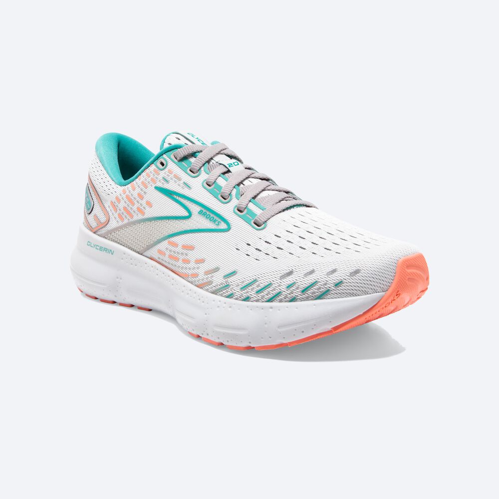 Brooks Glycerin 20 παπουτσια για τρεξιμο γυναικεια γκρι/κοραλι | GR647150