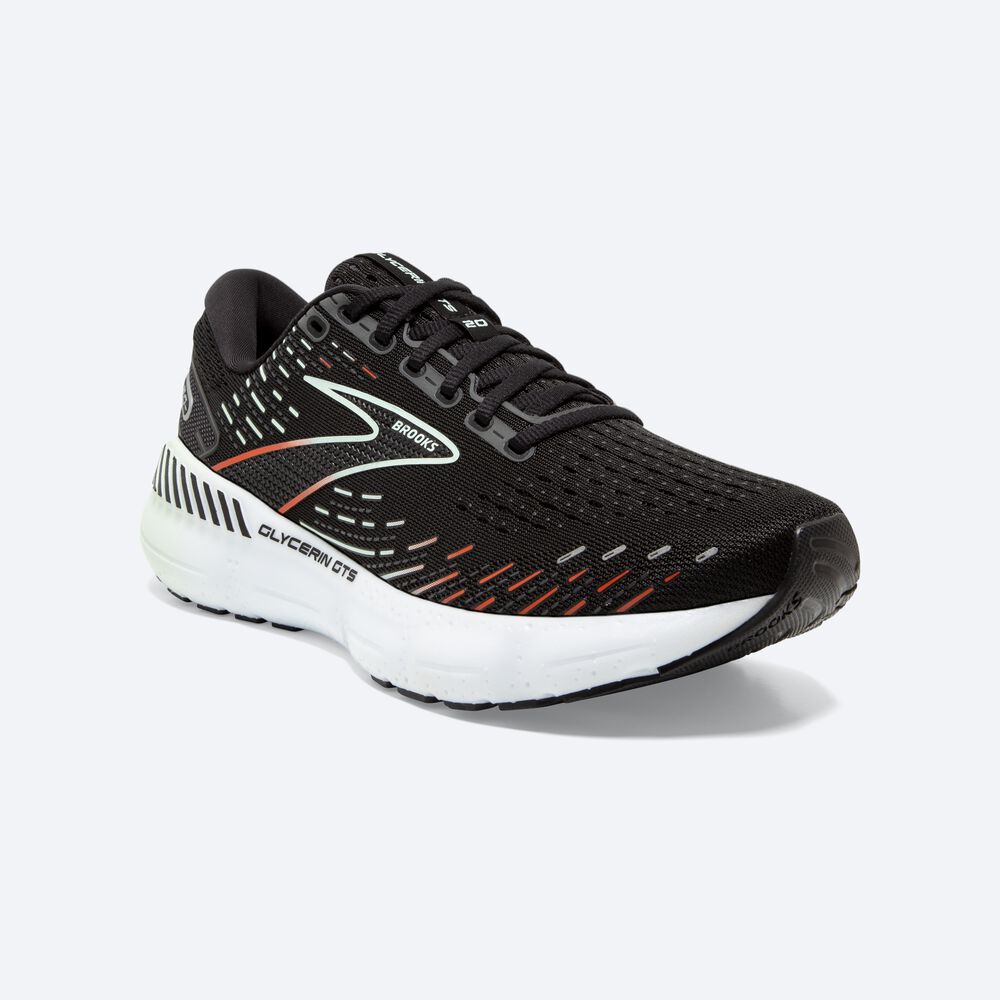 Brooks Glycerin GTS 20 παπουτσια για τρεξιμο γυναικεια μαυρα/κοκκινα | GR073456