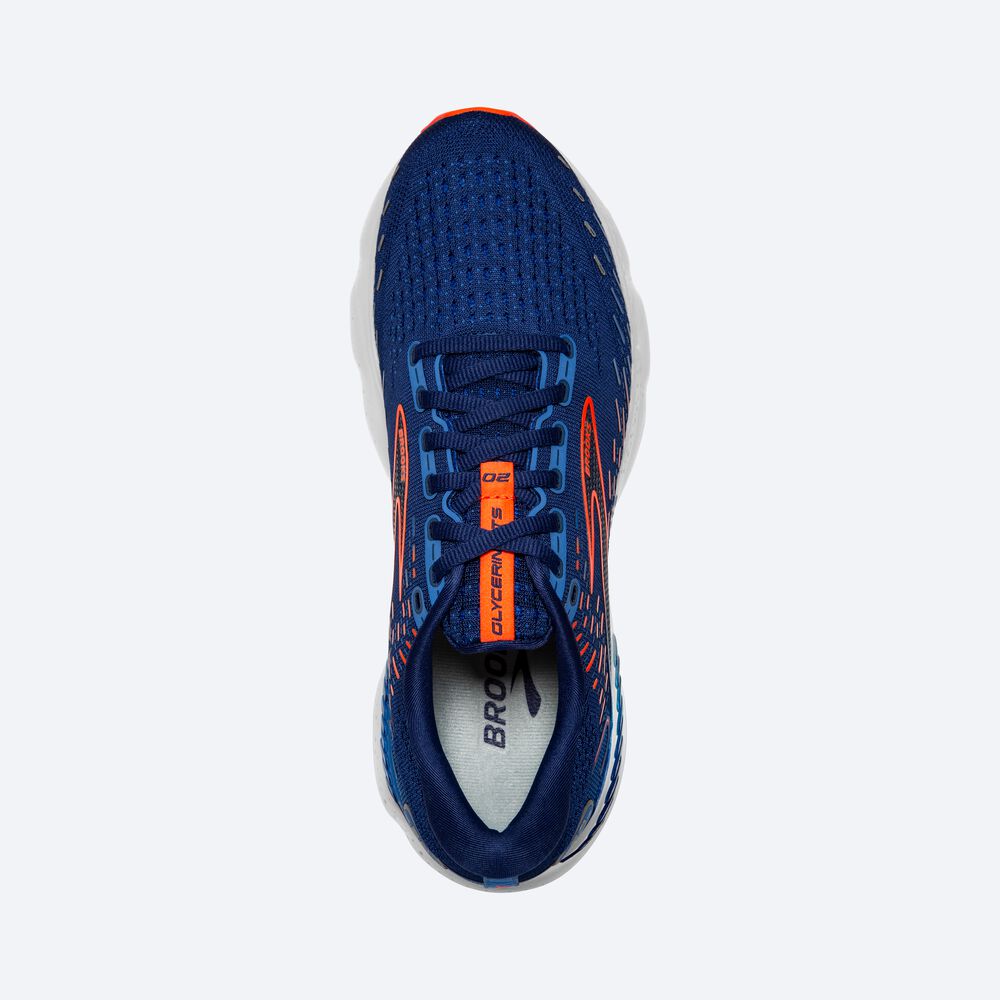 Brooks Glycerin GTS 20 παπουτσια για τρεξιμο ανδρικα μπλε/μπλε/πορτοκαλι | GR289513