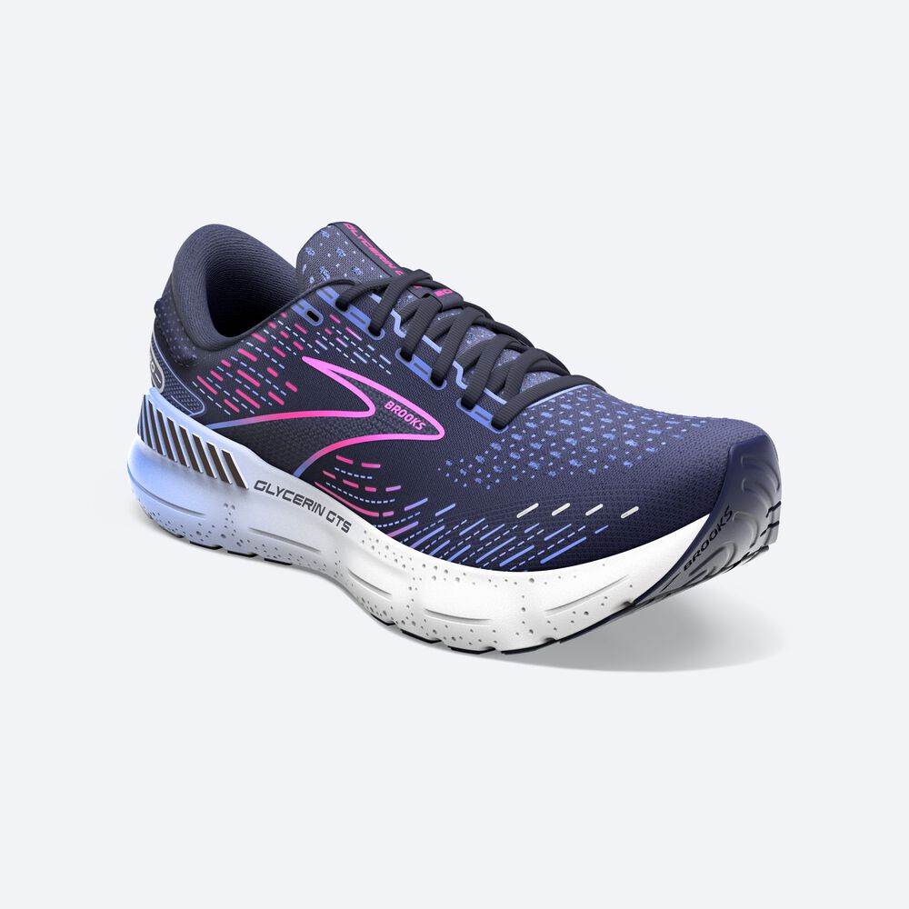 Brooks Glycerin GTS 20 παπουτσια για τρεξιμο γυναικεια σκουρο μπλε/μπλε/ροζ | GR471023