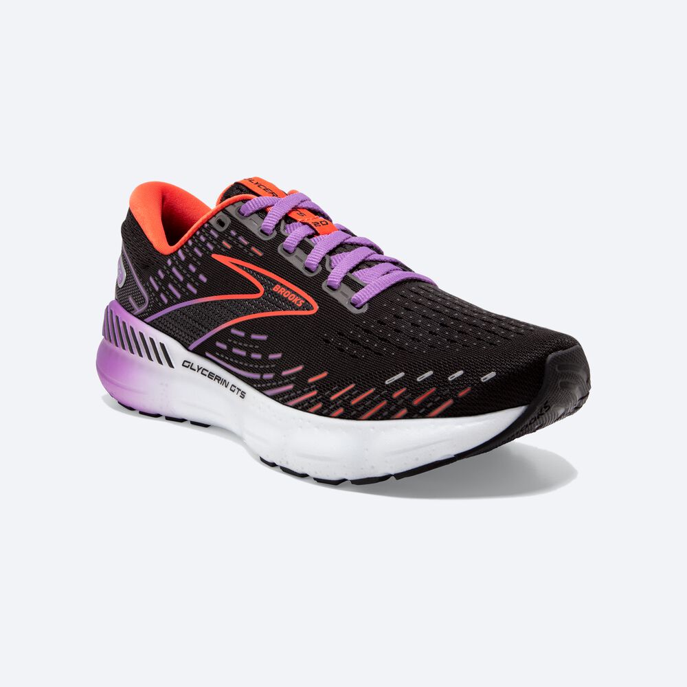 Brooks Glycerin GTS 20 παπουτσια για τρεξιμο γυναικεια μαυρα/με λουλουδια | GR724163