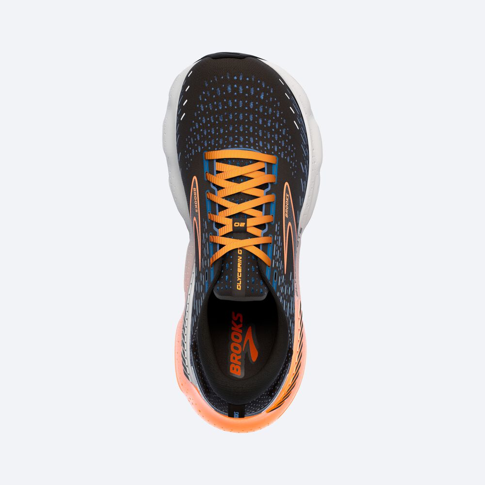 Brooks Glycerin GTS 20 παπουτσια για τρεξιμο ανδρικα μαυρα/μπλε/πορτοκαλι | GR827360