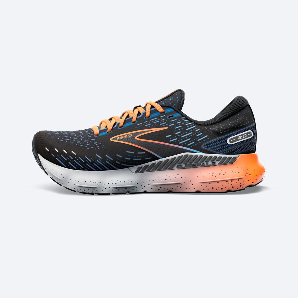 Brooks Glycerin GTS 20 παπουτσια για τρεξιμο ανδρικα μαυρα/μπλε/πορτοκαλι | GR827360