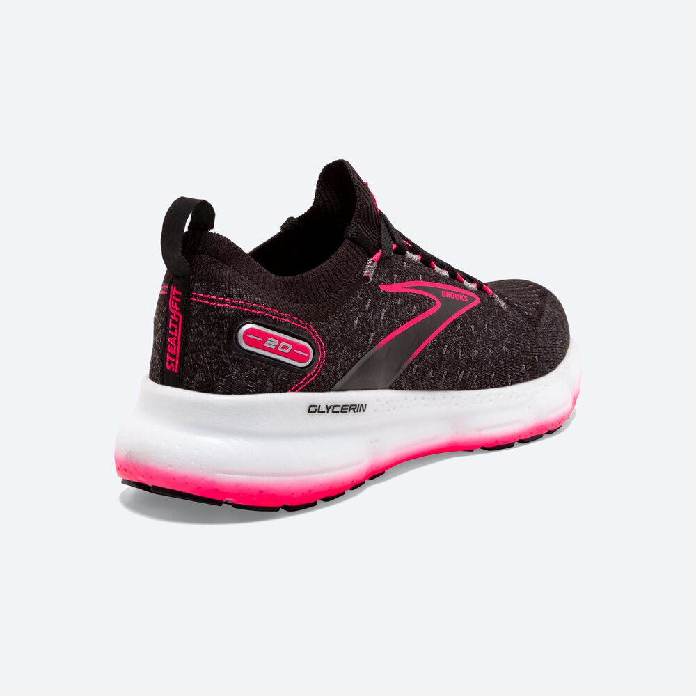 Brooks Glycerin StealthFit 20 παπουτσια για τρεξιμο γυναικεια μαυρα/ροζ | GR742503