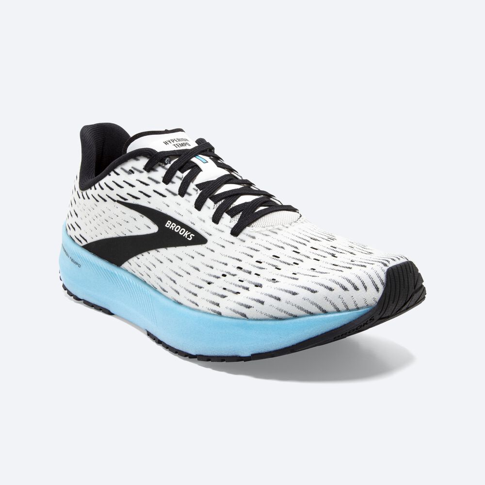 Brooks Hyperion Tempo παπουτσια για τρεξιμο ανδρικα ασπρα/μαυρα/ανοιχτο τυρκουάζ | GR567329