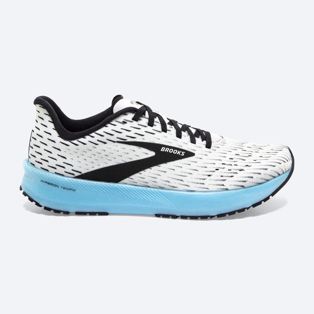 Brooks Hyperion Tempo παπουτσια για τρεξιμο ανδρικα ασπρα/μαυρα/ανοιχτο τυρκουάζ | GR567329