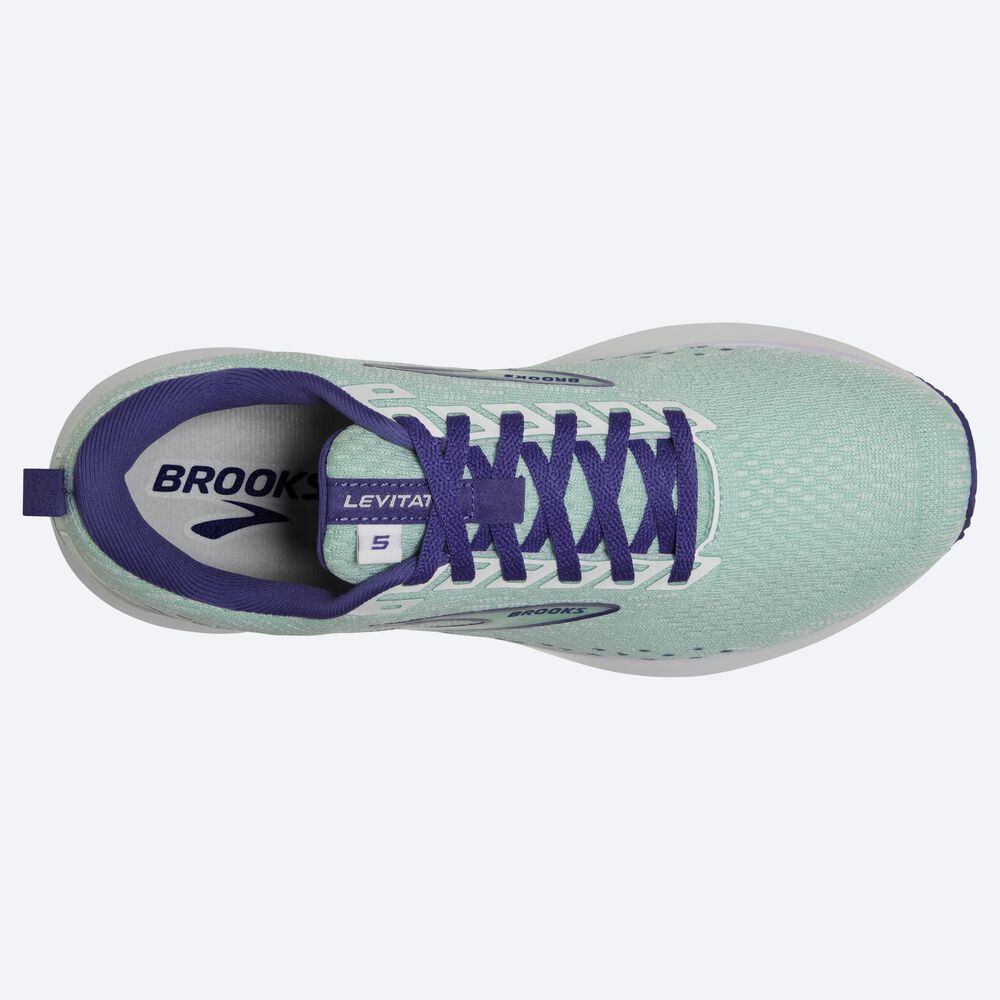 Brooks Levitate 5 παπουτσια για τρεξιμο γυναικεια πρασινο/σκουρο μπλε μπλε/ασπρα | GR123094