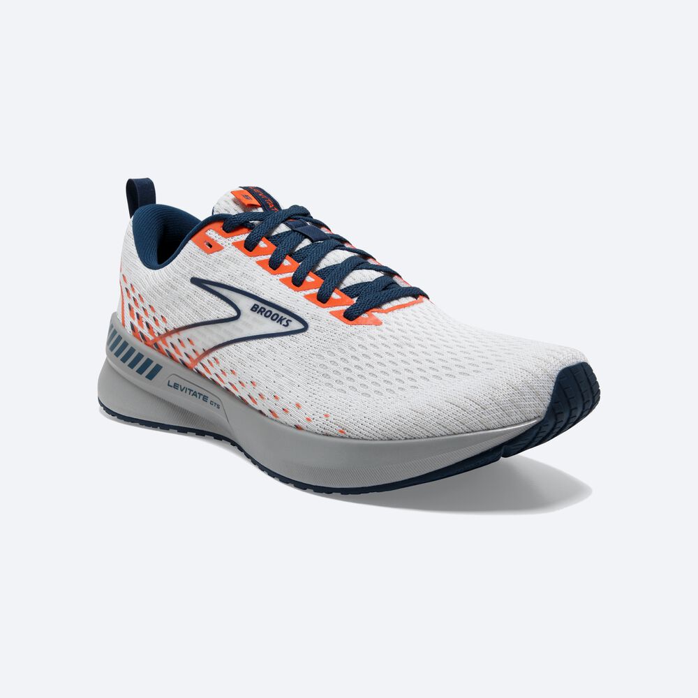 Brooks Levitate GTS 5 παπουτσια για τρεξιμο ανδρικα ασπρα/καφε | GR830475