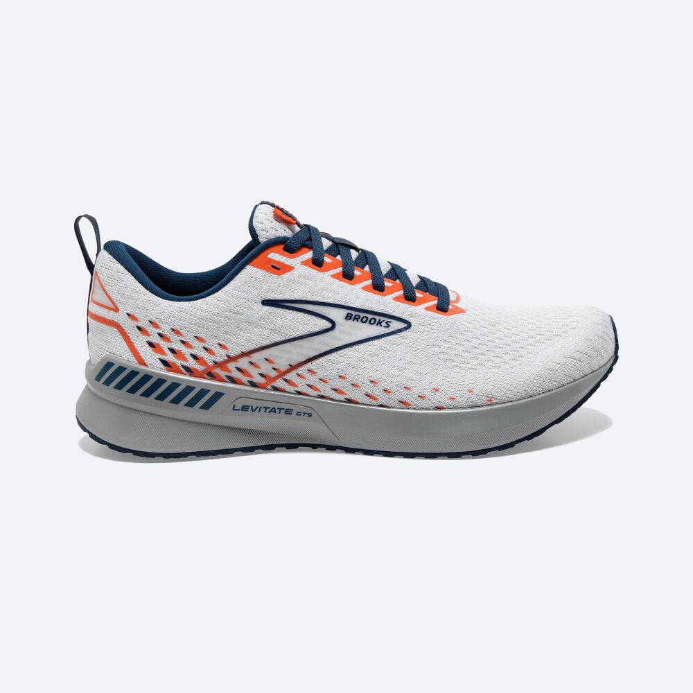 Brooks Levitate GTS 5 παπουτσια για τρεξιμο ανδρικα ασπρα/καφε | GR830475