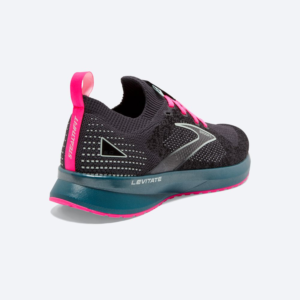 Brooks Levitate StealthFit 5 αθλητικα παπουτσια running γυναικεια μαυρα/μπλε/ροζ | GR290847