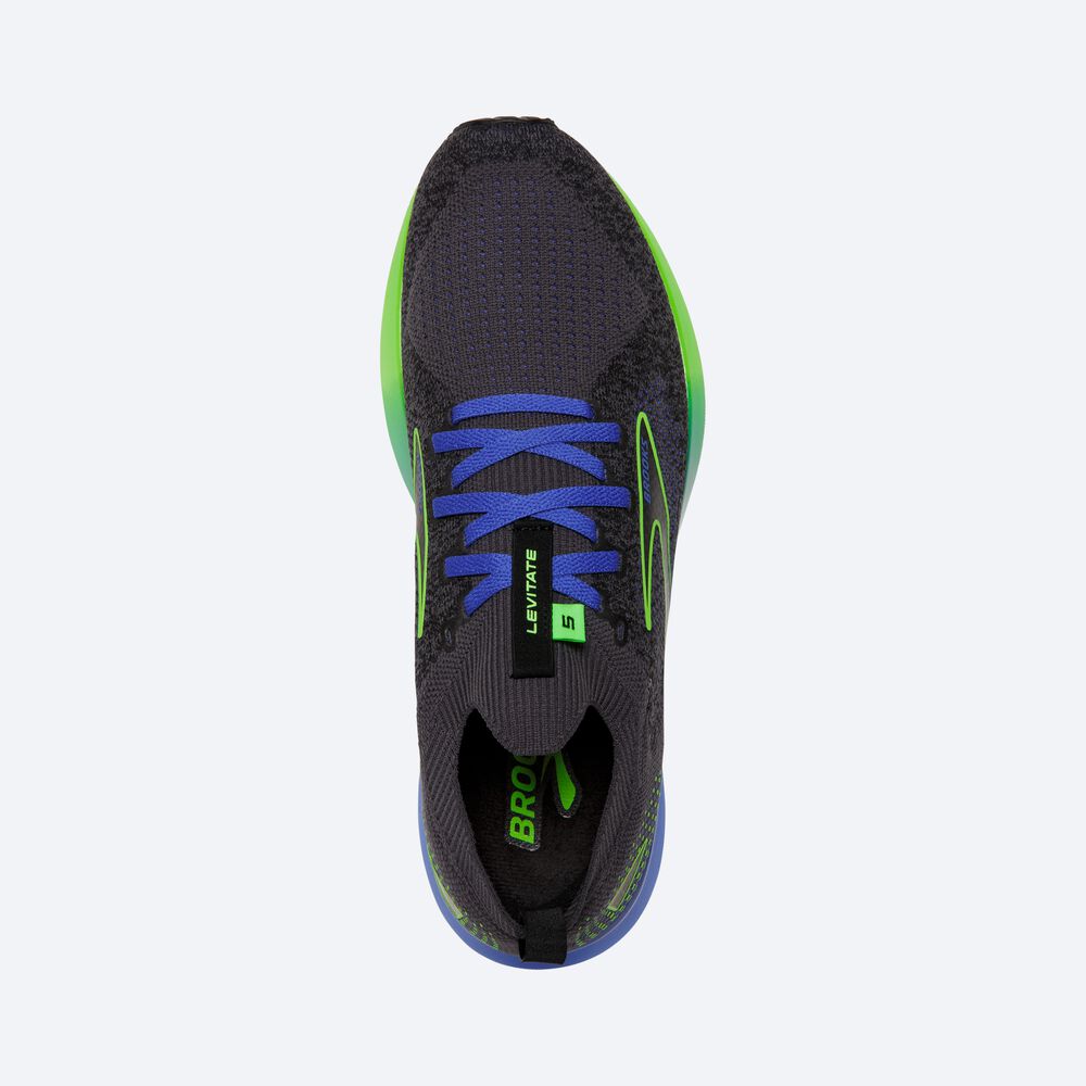 Brooks Levitate StealthFit 5 αθλητικα παπουτσια running ανδρικα μαυρα/πρασινο/μπλε | GR745380