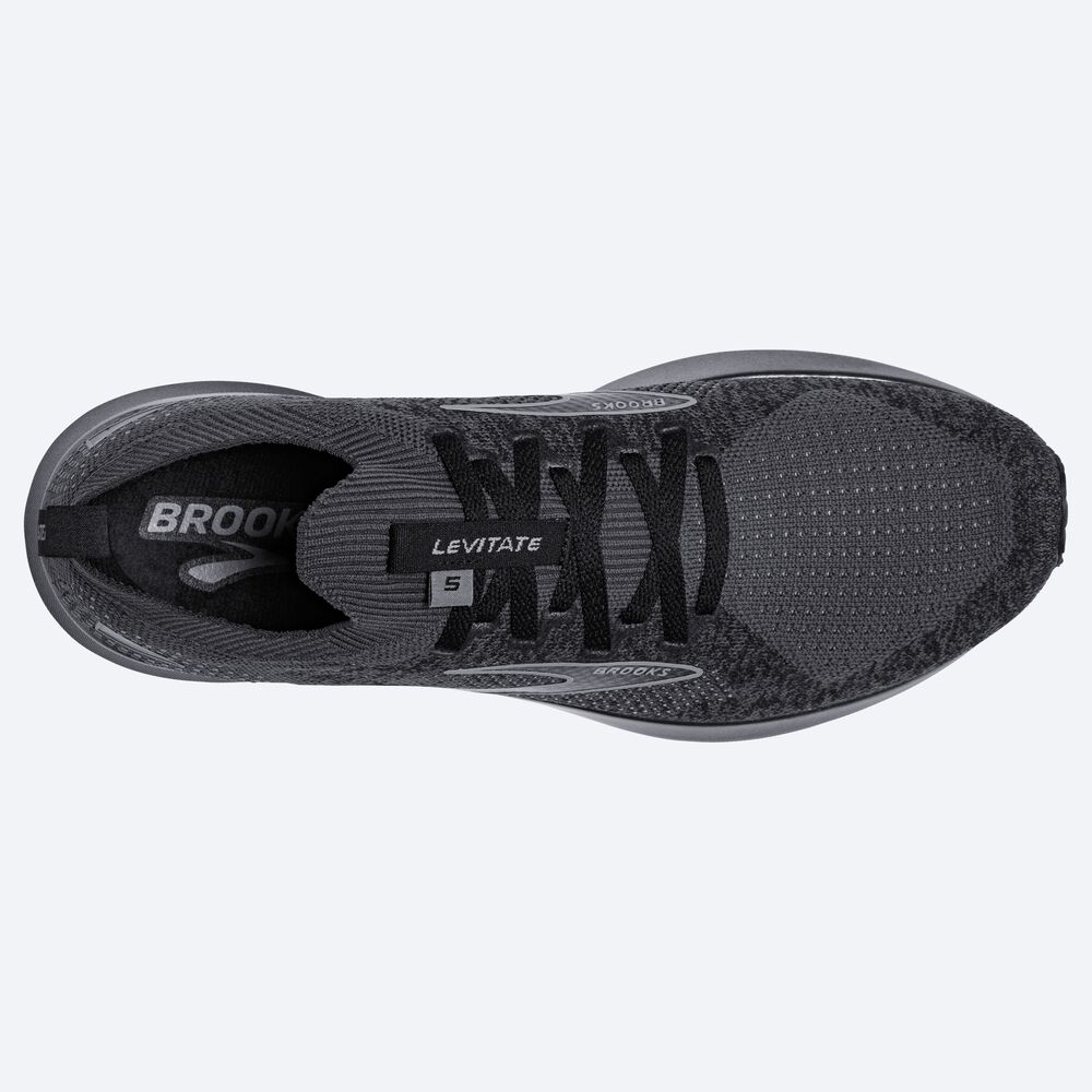 Brooks Levitate StealthFit 5 παπουτσια για τρεξιμο ανδρικα μαυρα/γκρι | GR312079