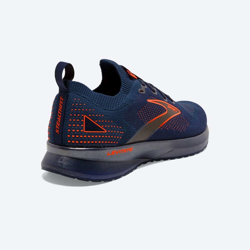 Brooks Levitate StealthFit 5 παπουτσια για τρεξιμο ανδρικα σκουρο μπλε/καφε | GR850912