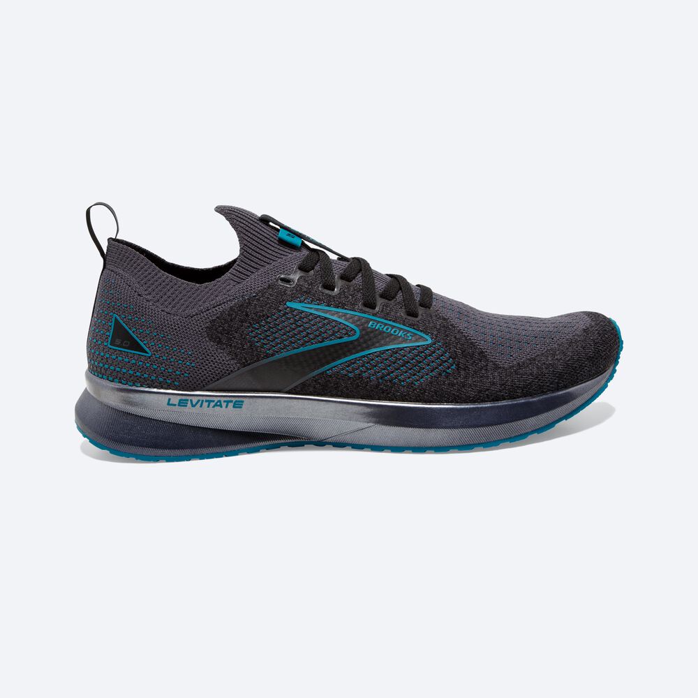 Brooks Levitate StealthFit 5 παπουτσια για τρεξιμο ανδρικα μαυρα/τυρκουάζ | GR970384