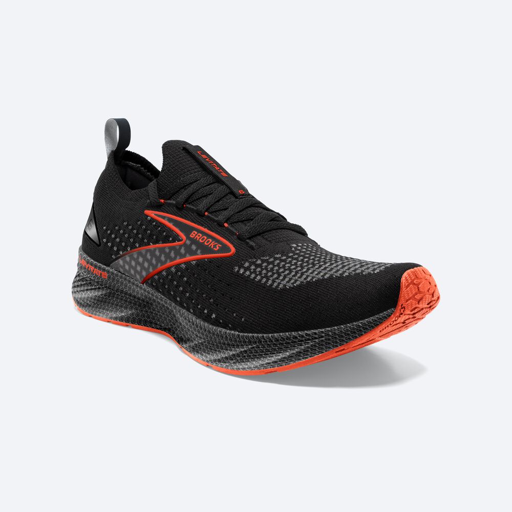 Brooks Levitate StealthFit 6 παπουτσια για τρεξιμο ανδρικα μαυρα/πορτοκαλι | GR105876