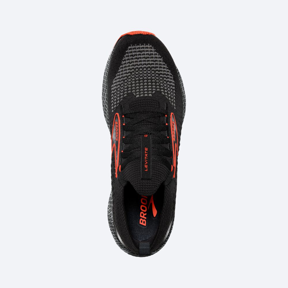 Brooks Levitate StealthFit 6 παπουτσια για τρεξιμο ανδρικα μαυρα/πορτοκαλι | GR105876