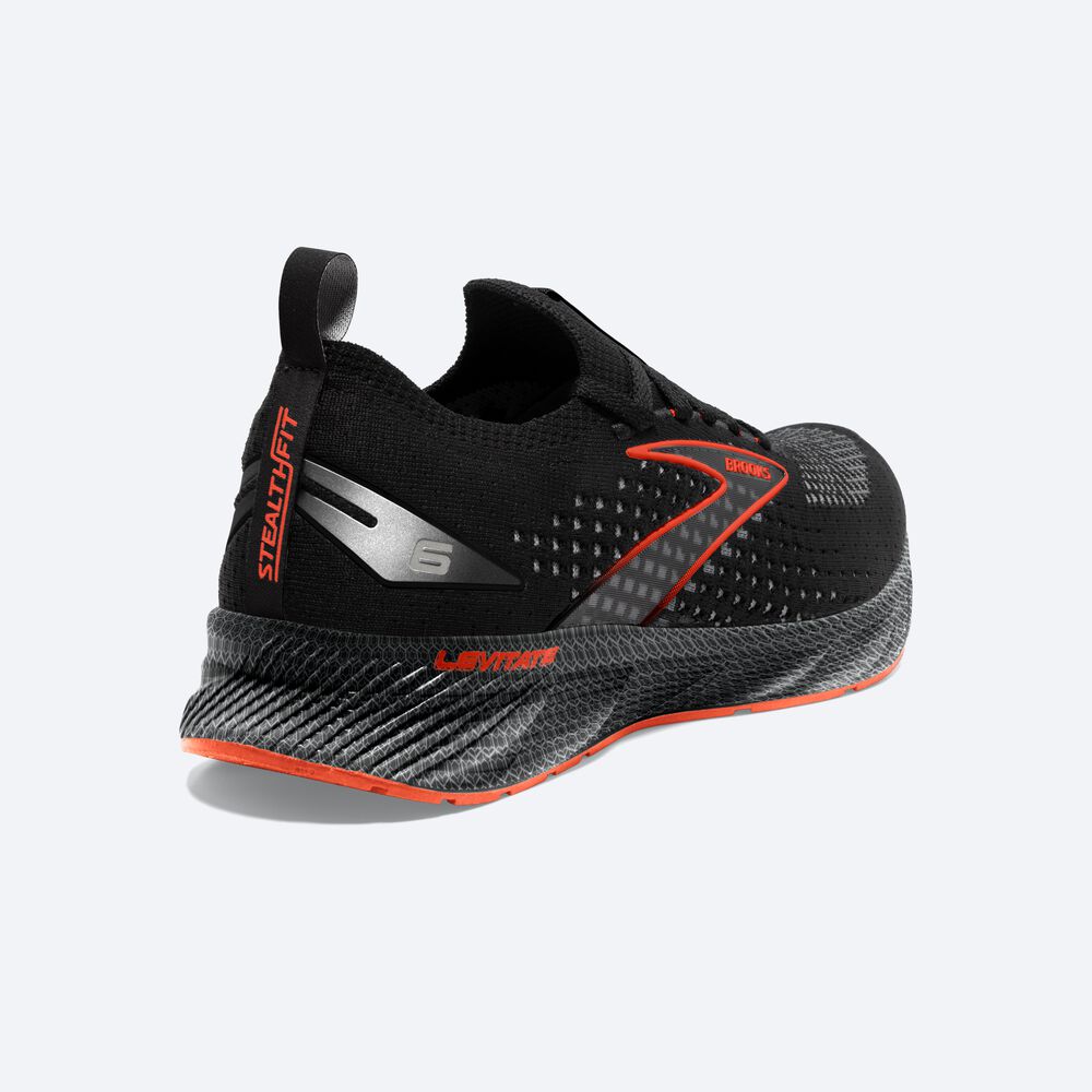 Brooks Levitate StealthFit 6 παπουτσια για τρεξιμο ανδρικα μαυρα/πορτοκαλι | GR105876