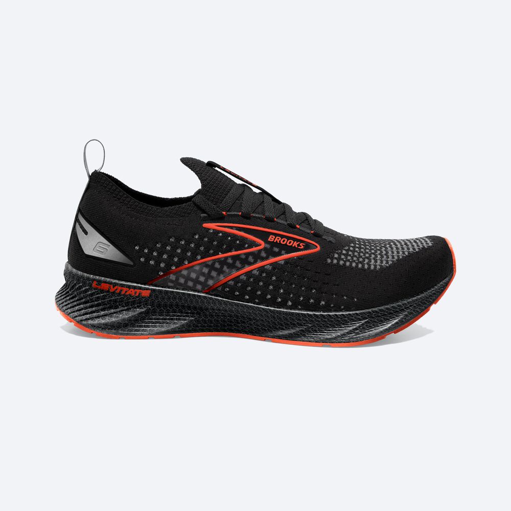 Brooks Levitate StealthFit 6 παπουτσια για τρεξιμο ανδρικα μαυρα/πορτοκαλι | GR105876