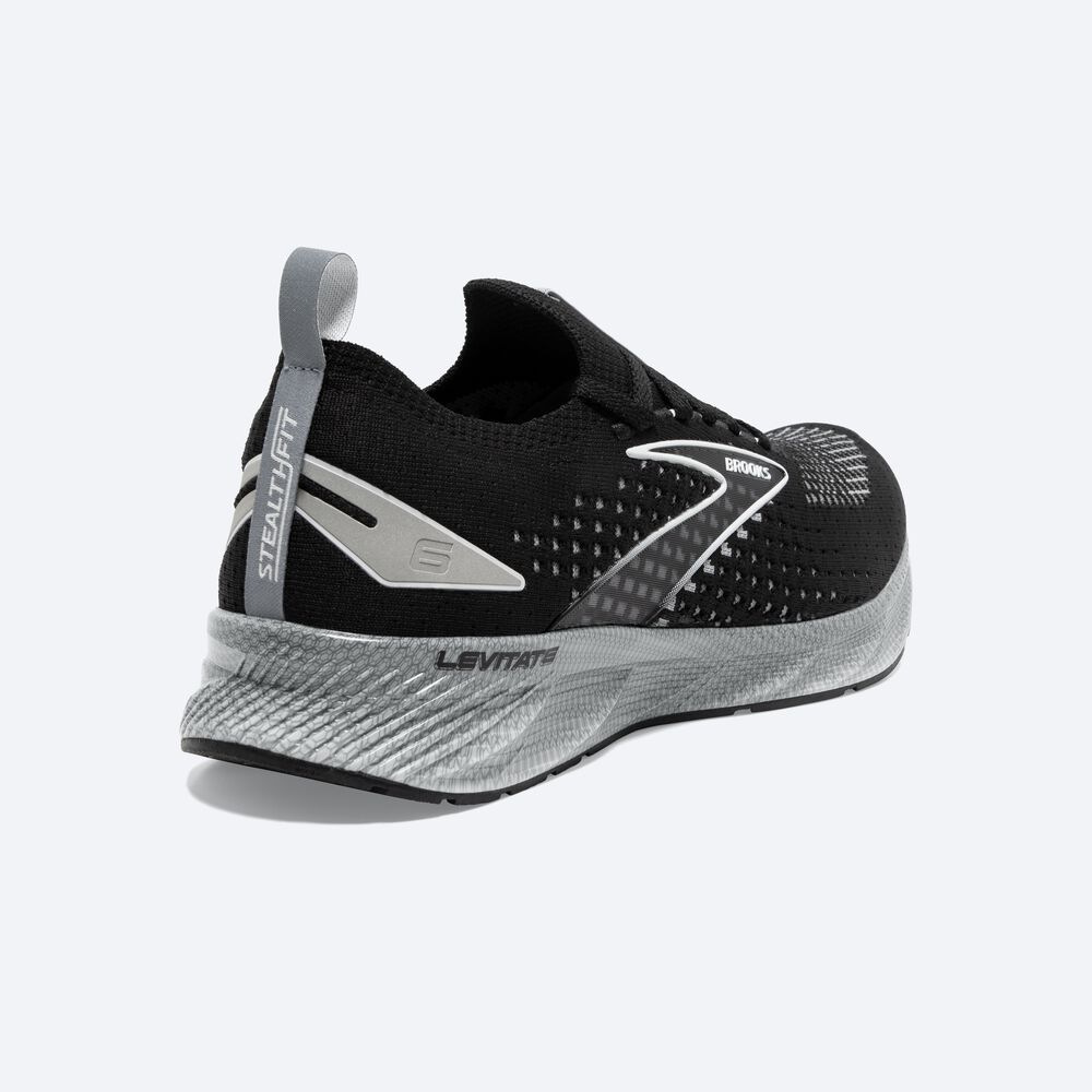 Brooks Levitate StealthFit 6 παπουτσια για τρεξιμο ανδρικα μαυρα/γκρι | GR154380