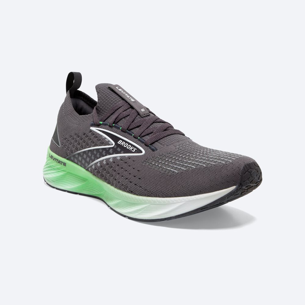 Brooks Levitate StealthFit 6 παπουτσια για τρεξιμο ανδρικα μαυρα/πρασινο/ασπρα | GR264150