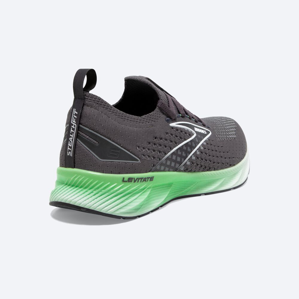 Brooks Levitate StealthFit 6 παπουτσια για τρεξιμο ανδρικα μαυρα/πρασινο/ασπρα | GR264150