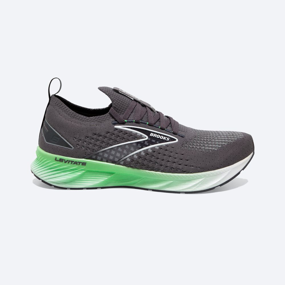 Brooks Levitate StealthFit 6 παπουτσια για τρεξιμο ανδρικα μαυρα/πρασινο/ασπρα | GR264150