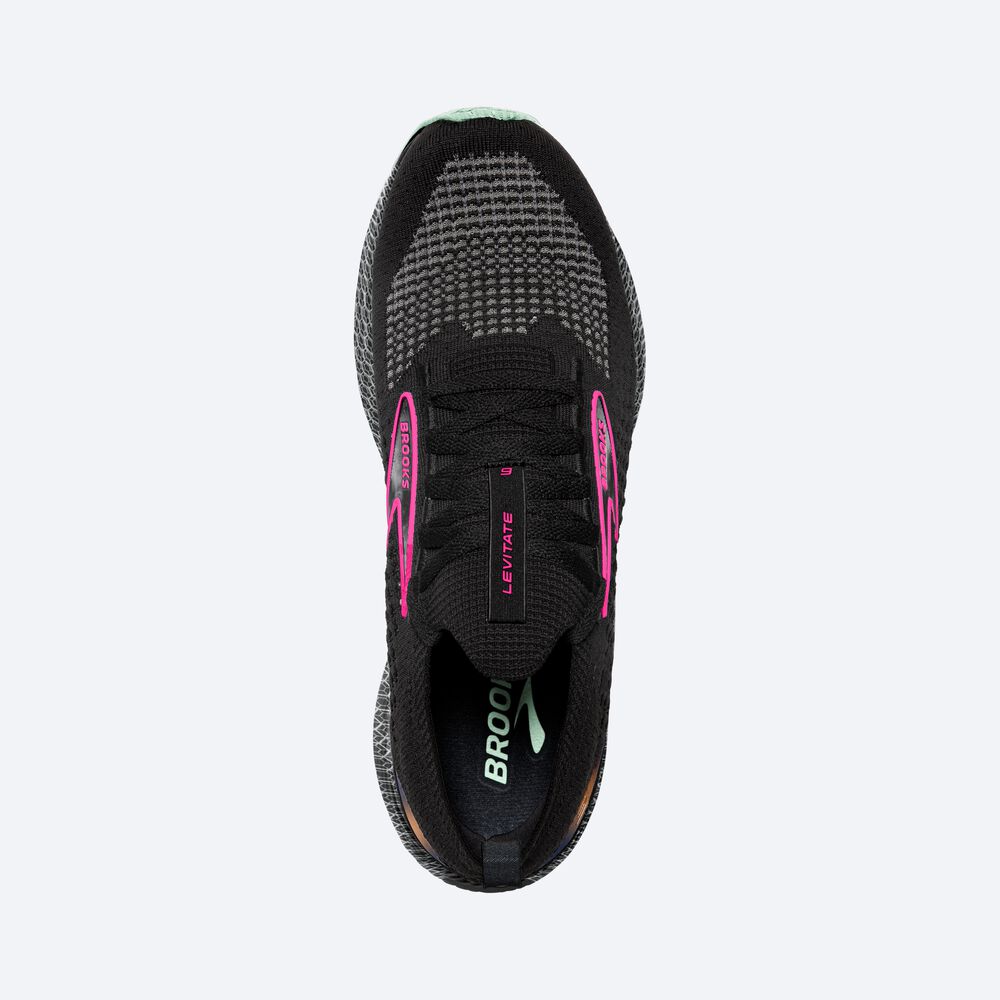 Brooks Levitate StealthFit 6 παπουτσια για τρεξιμο γυναικεια μαυρα/ροζ | GR563849