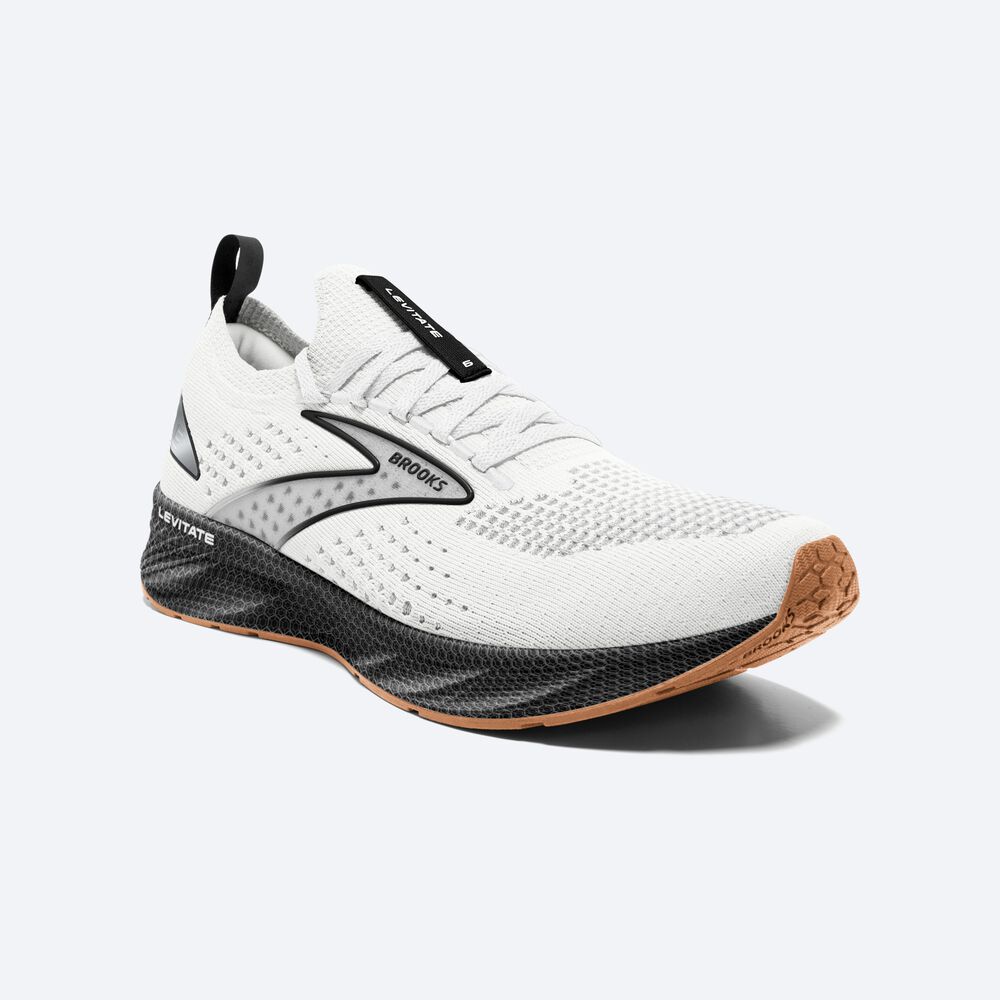 Brooks Levitate StealthFit 6 παπουτσια για τρεξιμο ανδρικα ασπρα/μαυρα | GR791240