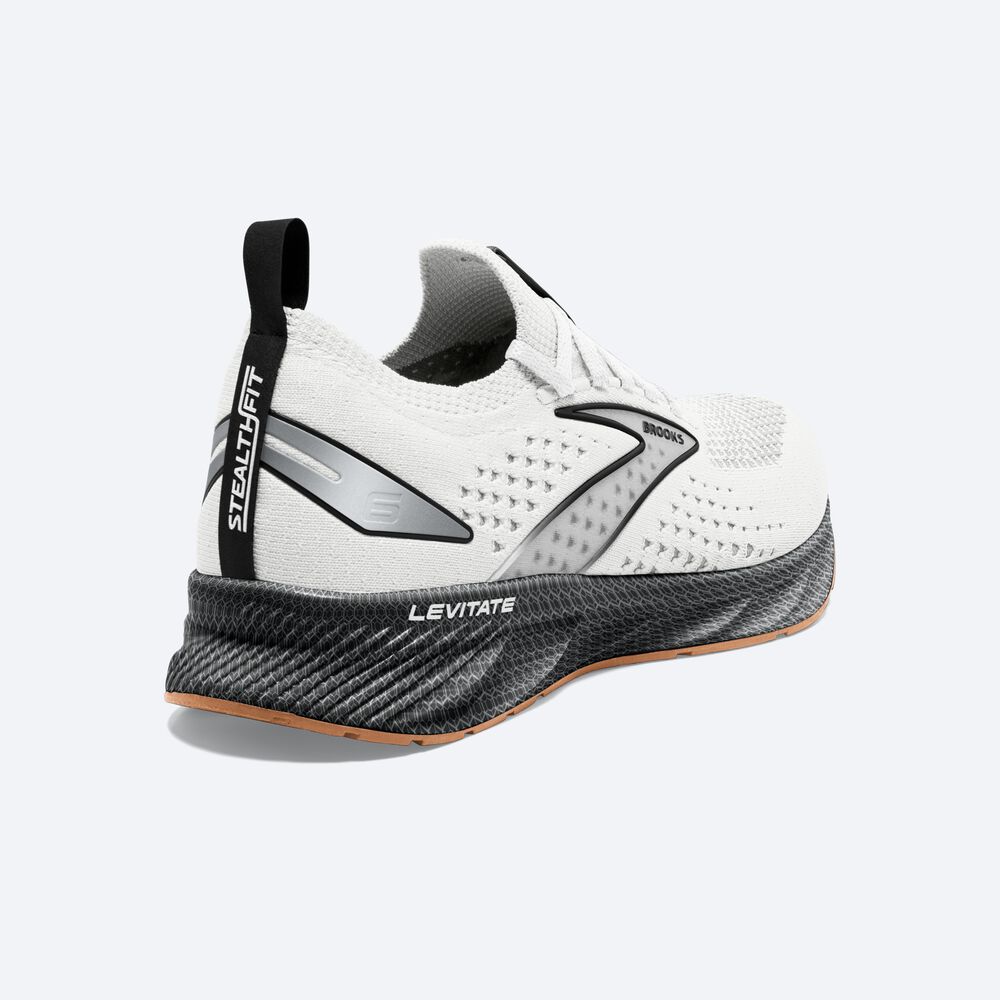 Brooks Levitate StealthFit 6 παπουτσια για τρεξιμο ανδρικα ασπρα/μαυρα | GR791240