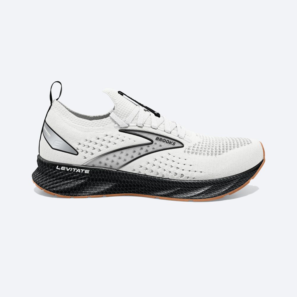 Brooks Levitate StealthFit 6 παπουτσια για τρεξιμο ανδρικα ασπρα/μαυρα | GR791240