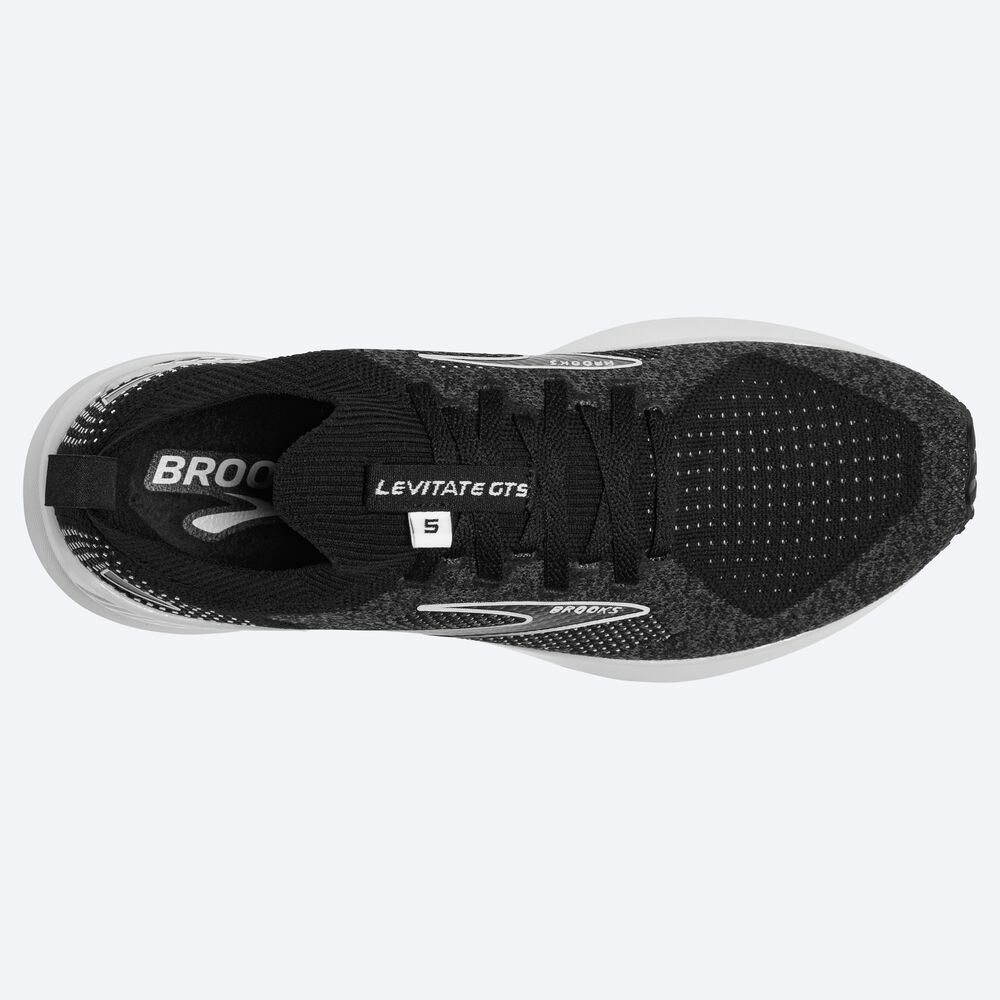 Brooks Levitate StealthFit GTS 5 παπουτσια για τρεξιμο γυναικεια μαυρα/γκρι/ασπρα | GR078914