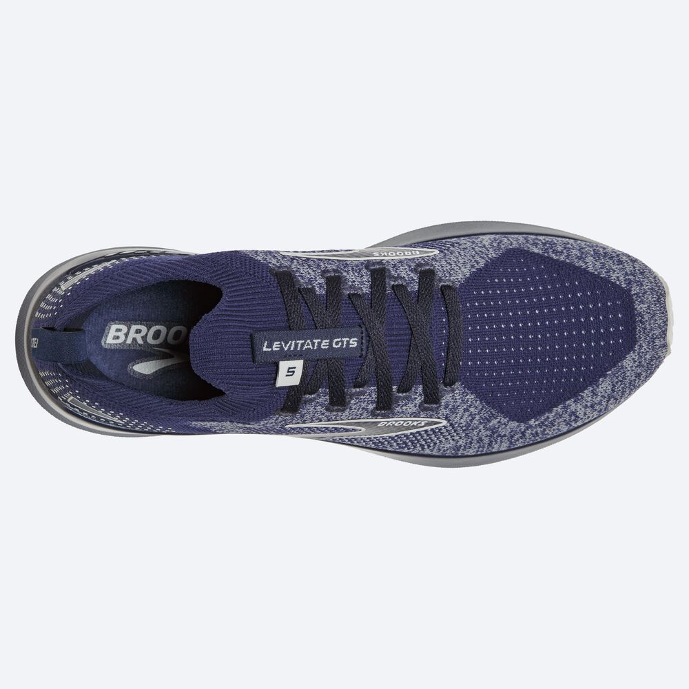 Brooks Levitate StealthFit GTS 5 παπουτσια για τρεξιμο ανδρικα σκουρο μπλε/γκρι | GR625830