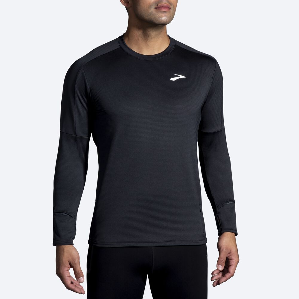 Brooks Notch Thermal Long Sleeve 2.0 μπλουζακια ανδρικα μαυρα | GR036917