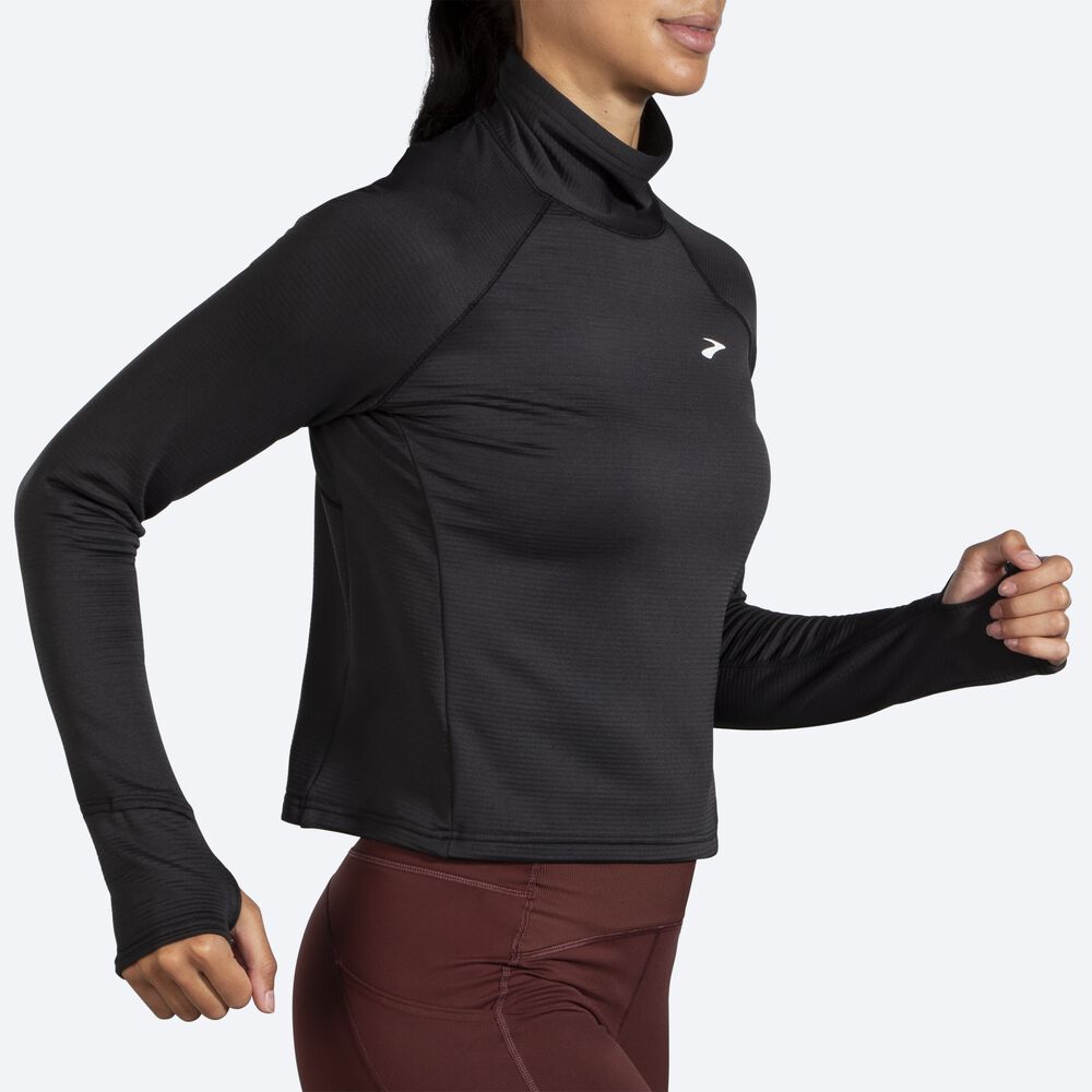 Brooks Notch Thermal Long Sleeve 2.0 μπλουζακια γυναικεια μαυρα | GR517602