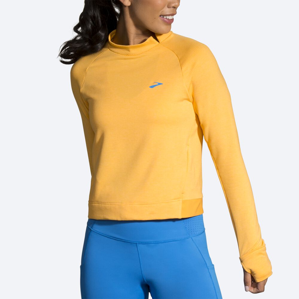 Brooks Notch Thermal Long Sleeve μπλουζακια γυναικεια κίτρινα | GR175304