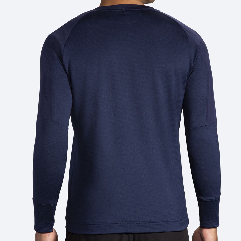 Brooks Notch Thermal Long Sleeve μπλουζακια ανδρικα σκουρο μπλε | GR419582