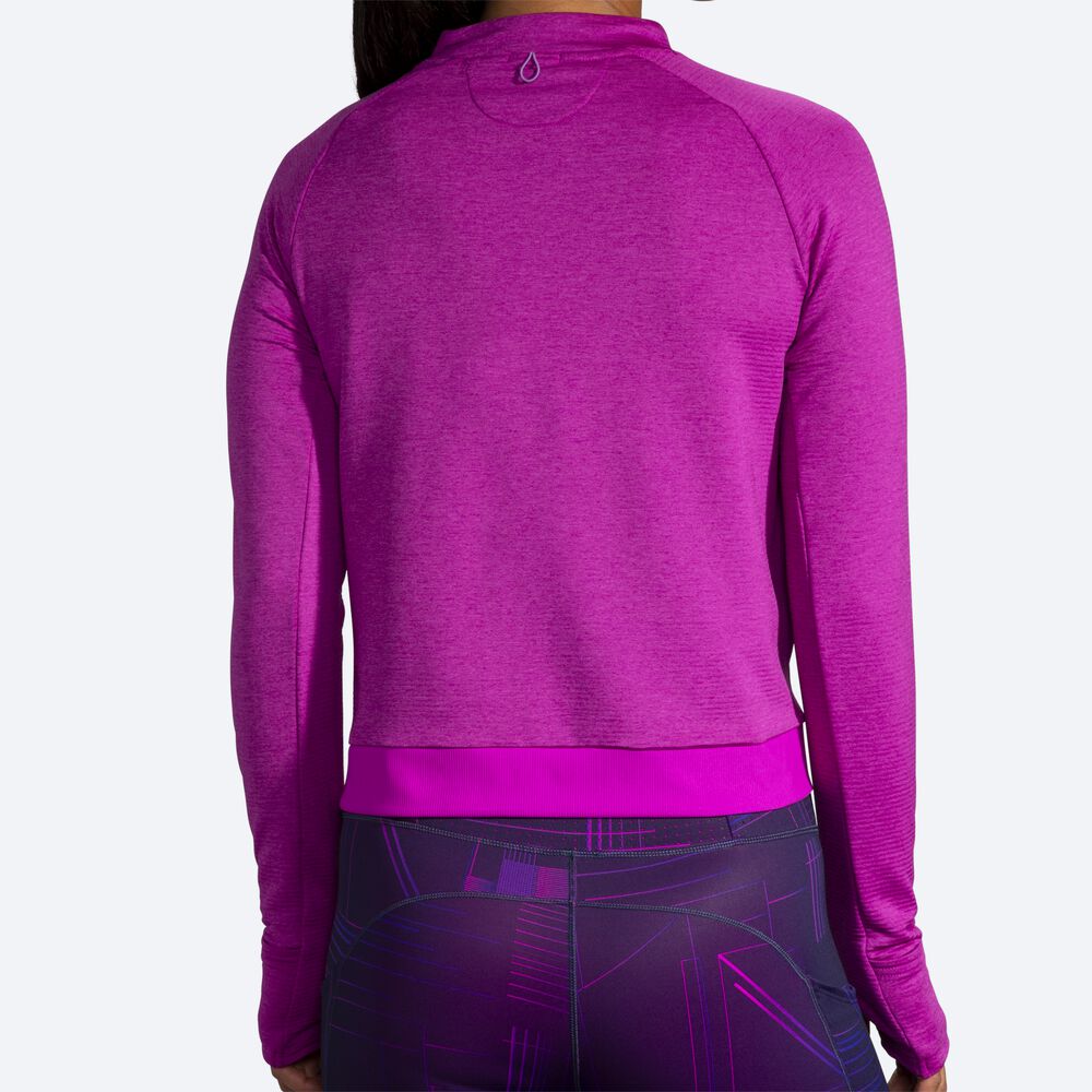 Brooks Notch Thermal Long Sleeve μπλουζακια γυναικεια ροζ | GR769481