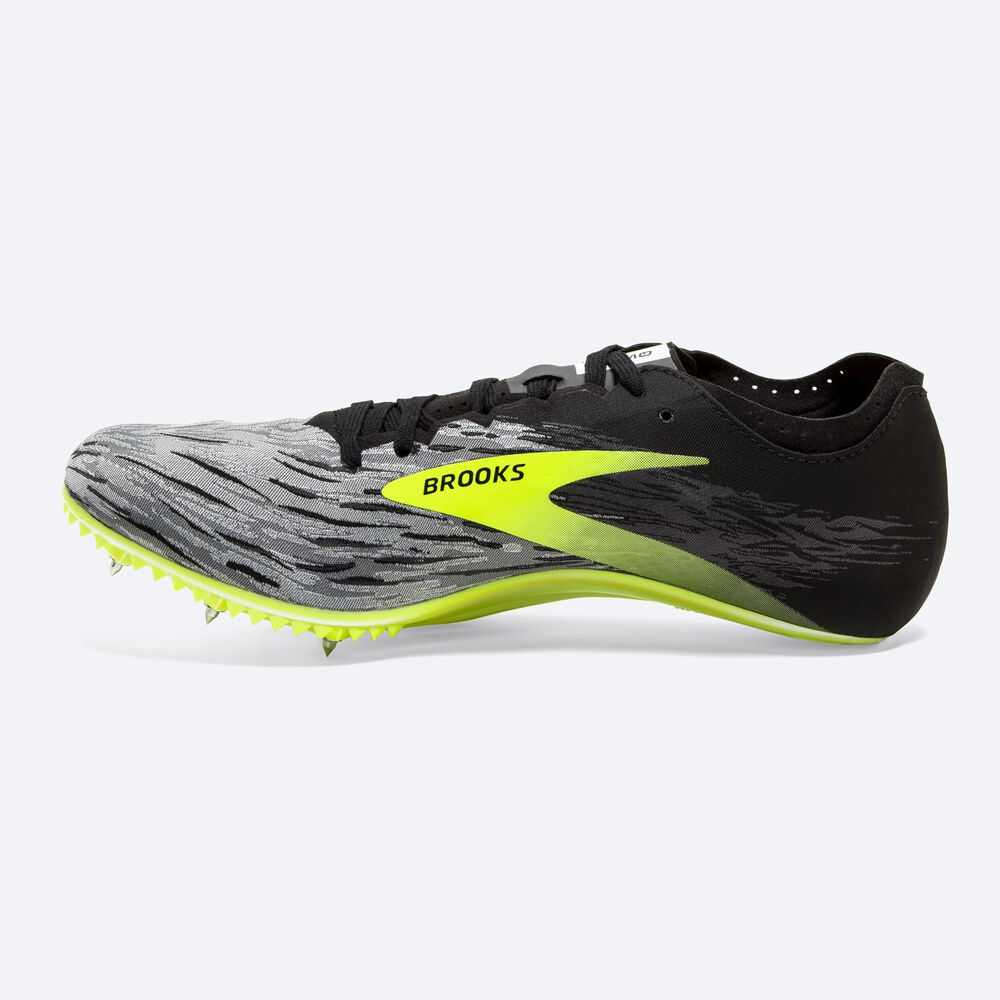 Brooks QW-K v4 παπουτσια spikes ανδρικα μαυρα/γκρι | GR265397