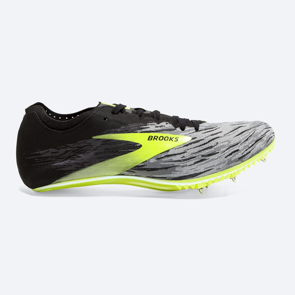 Brooks QW-K v4 παπουτσια spikes ανδρικα μαυρα/γκρι | GR265397