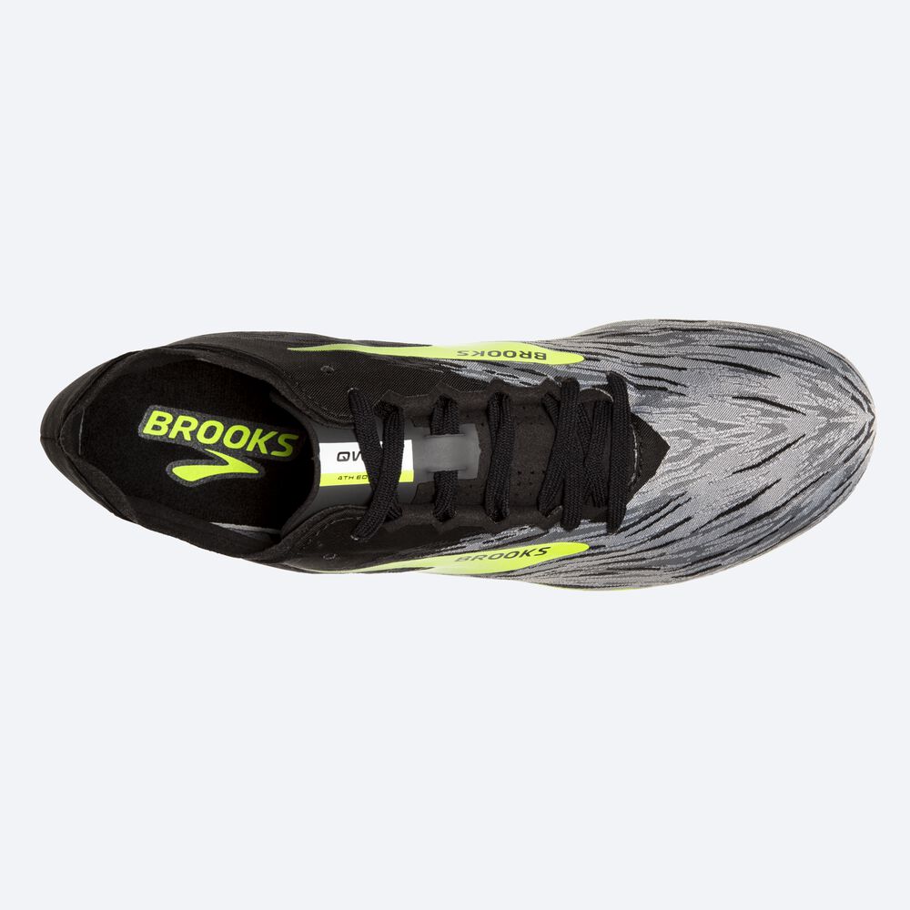 Brooks QW-K v4 παπουτσια spikes γυναικεια μαυρα/γκρι | GR583096